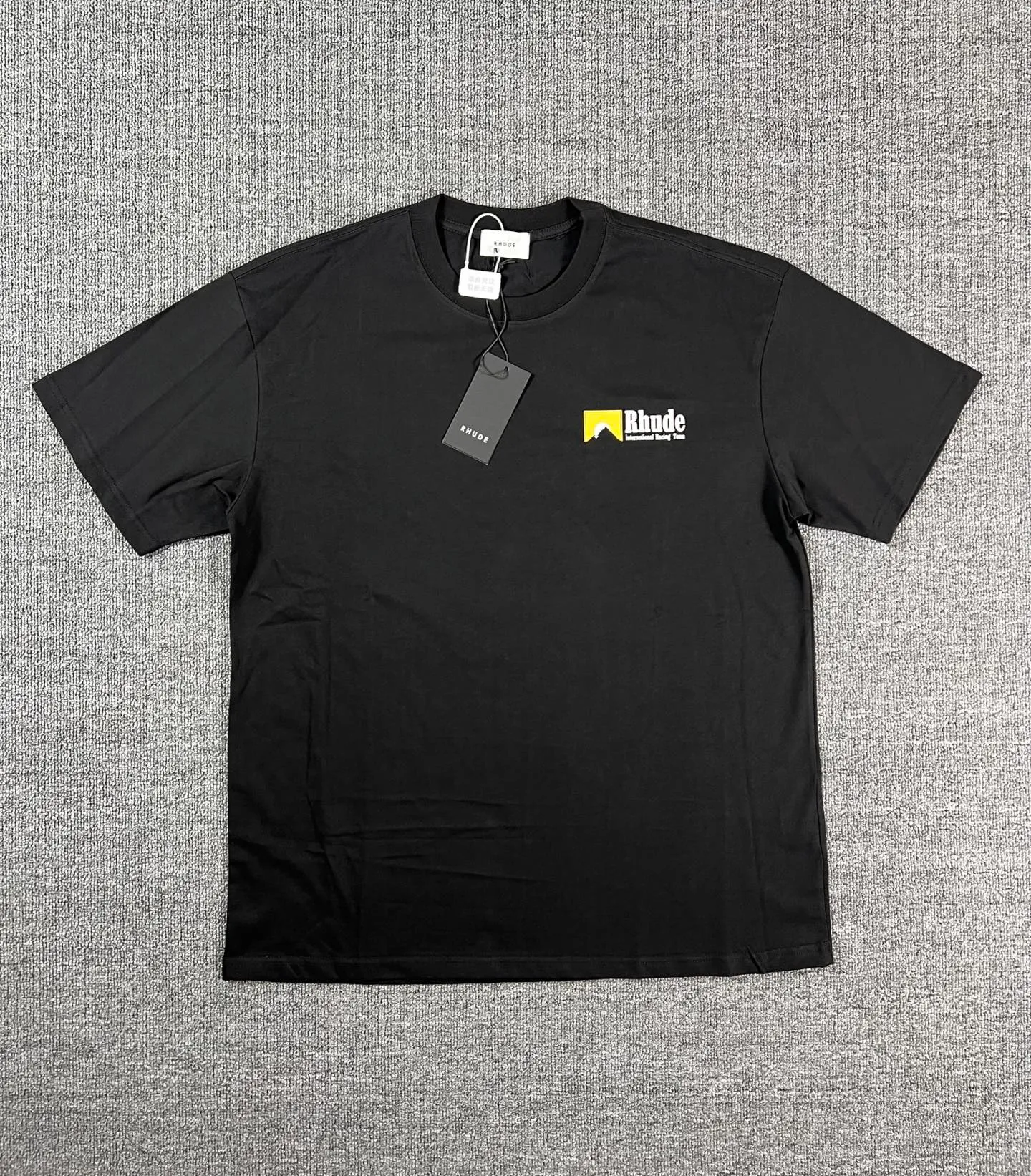 No. 805 #P122 #美ChaoRhude Graphic-print Logo environmentally friendly water glue printing High-quality double yarn pure cotton short-sleeved T-shirt Size: S M L XL