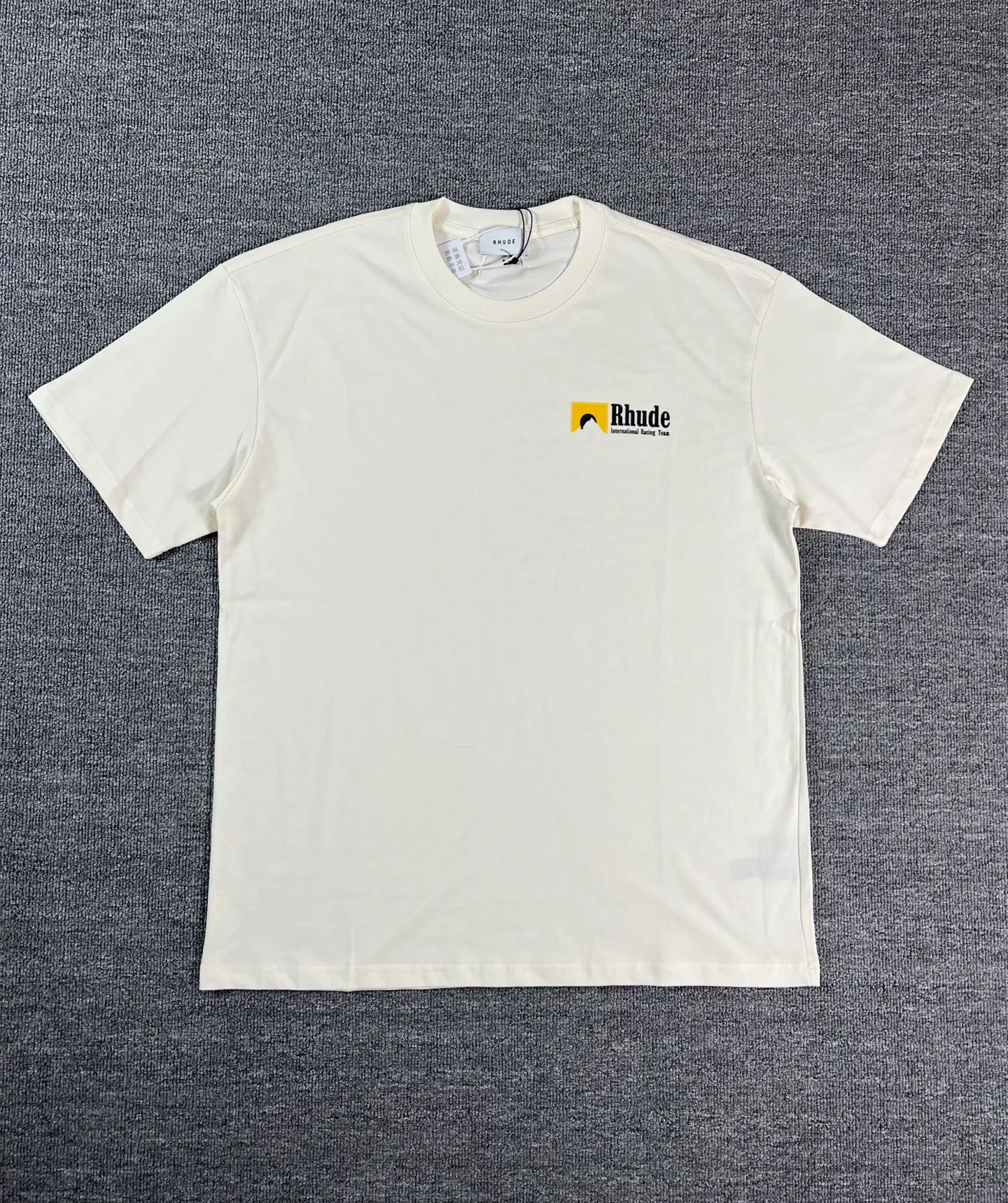 No. 805 #P122 #美ChaoRhude Graphic-print Logo environmentally friendly water glue printing High-quality double yarn pure cotton short-sleeved T-shirt Size: S M L XL