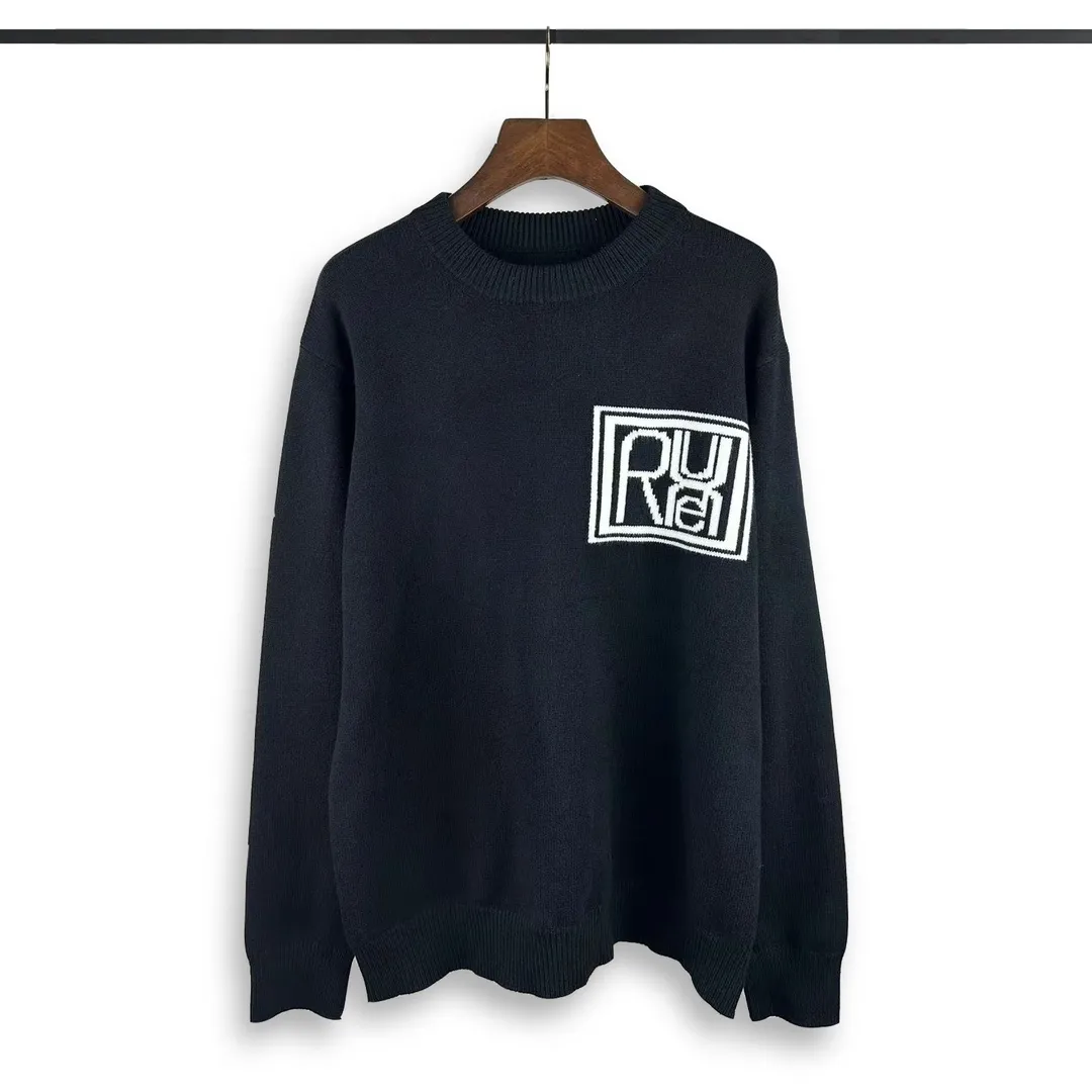 P240 Rhude 23 years new simple letter logo jacquard loose sweater Size: M L XL XXL