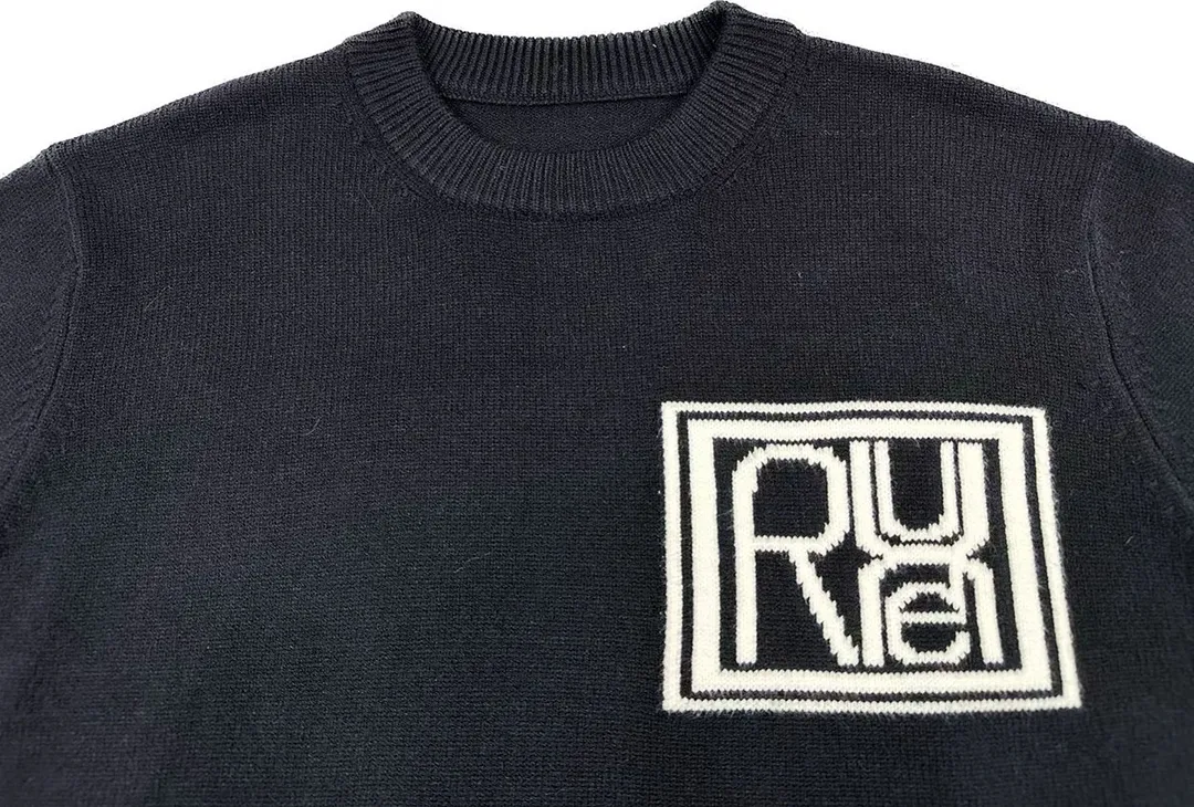 P240 Rhude 23 years new simple letter logo jacquard loose sweater Size: M L XL XXL