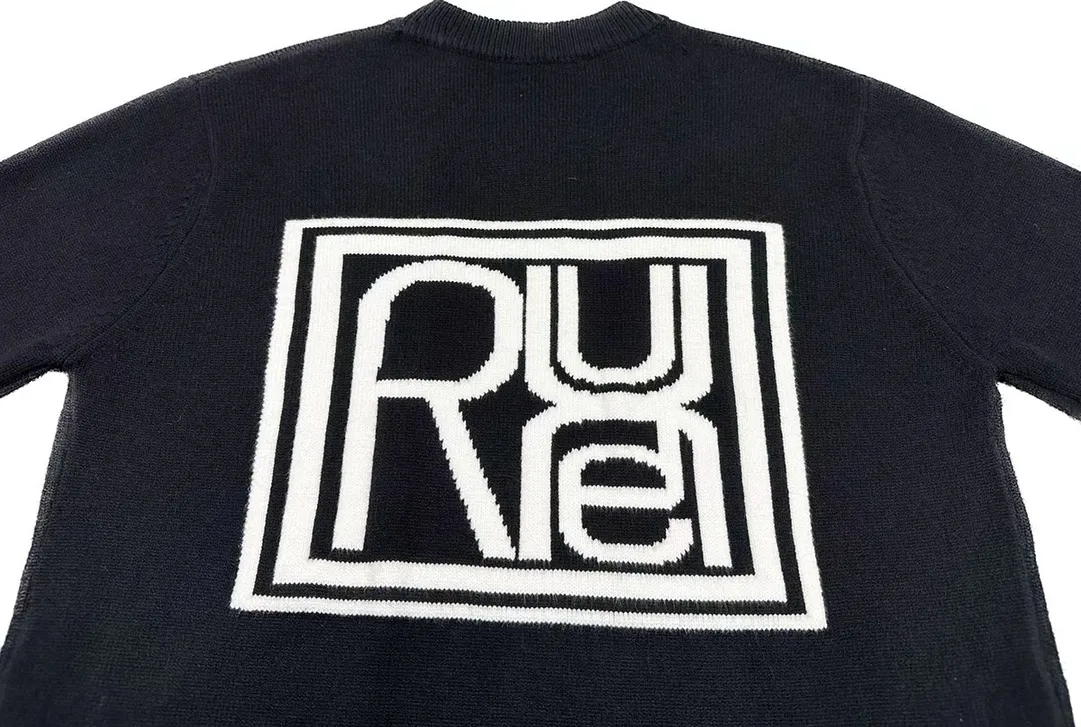 P240 Rhude 23 years new simple letter logo jacquard loose sweater Size: M L XL XXL