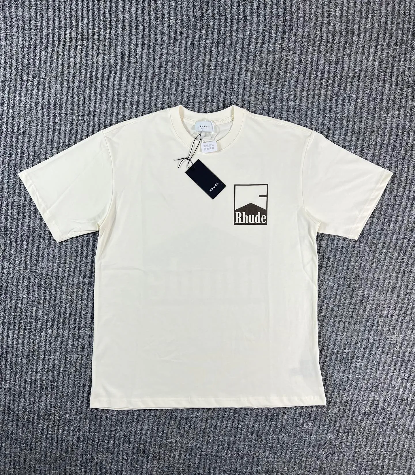 No. 812 #P122 #美ChaoRhude Graphic-print Logo environmentally friendly water glue printing High-quality double yarn pure cotton short-sleeved T-shirt Size: S M L XL
