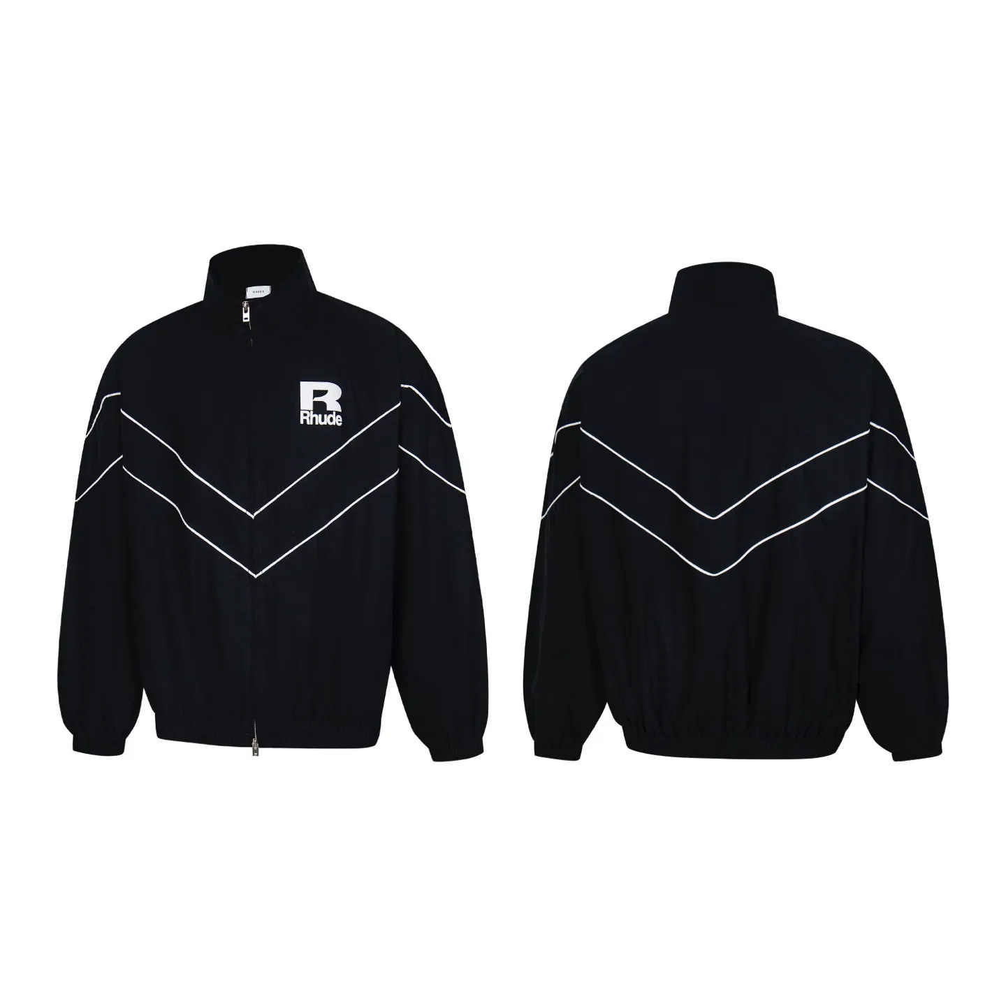 Style No. H30# Rhude Jacket Zippered Windbreaker Coach Jacket Color: Black Size: SMLXL P270