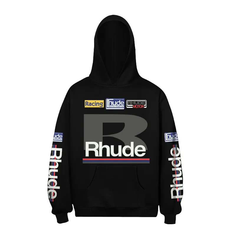P160 No. 834 Rhude PETROL PATCH HOODIE terry sweatshirt | Another picture butler