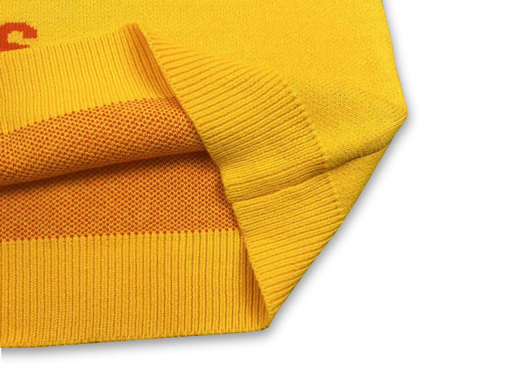 P240 Rhude new raglan sleeves contrasting printed letter crew neck sweater Color: yellow and black Size: M L XL XXL