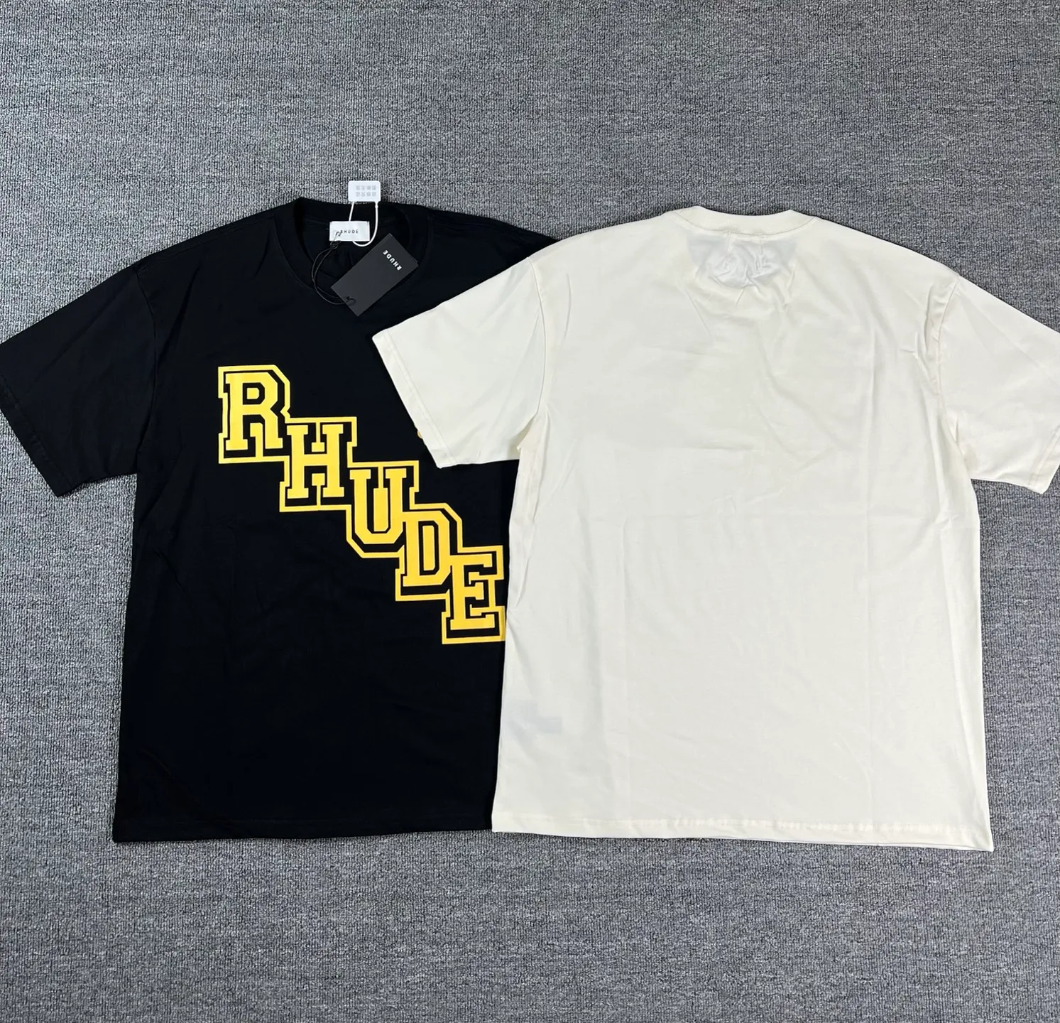 No. 802 #P122 #美ChaoRhude Graphic-print Logo environmentally friendly water glue printing High-quality double yarn pure cotton short-sleeved T-shirt Size: S M L XL