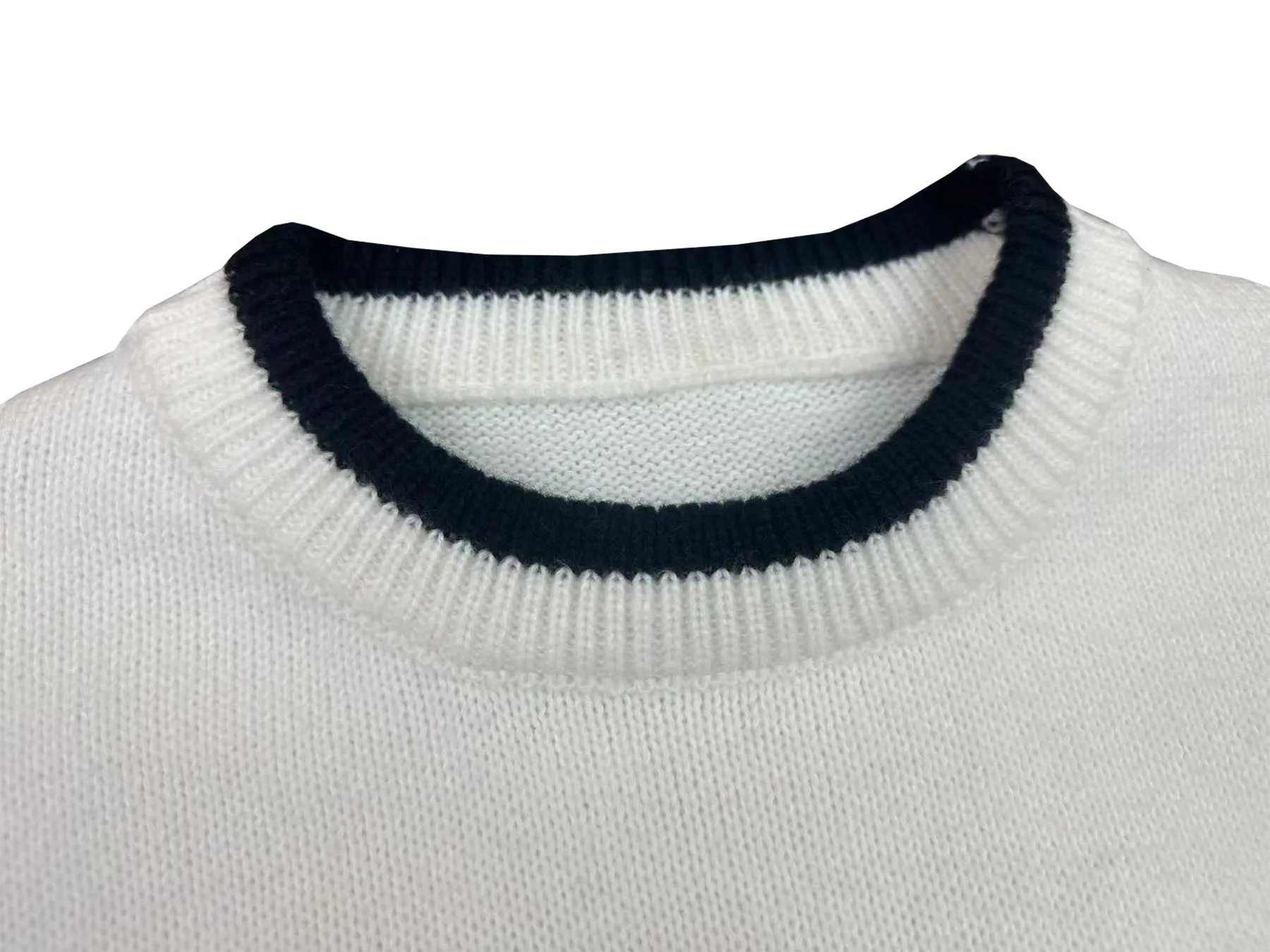 P240 Rhude new racing track jacquard crew neck sweater Color: Khaki White Size: M L XL XXL
