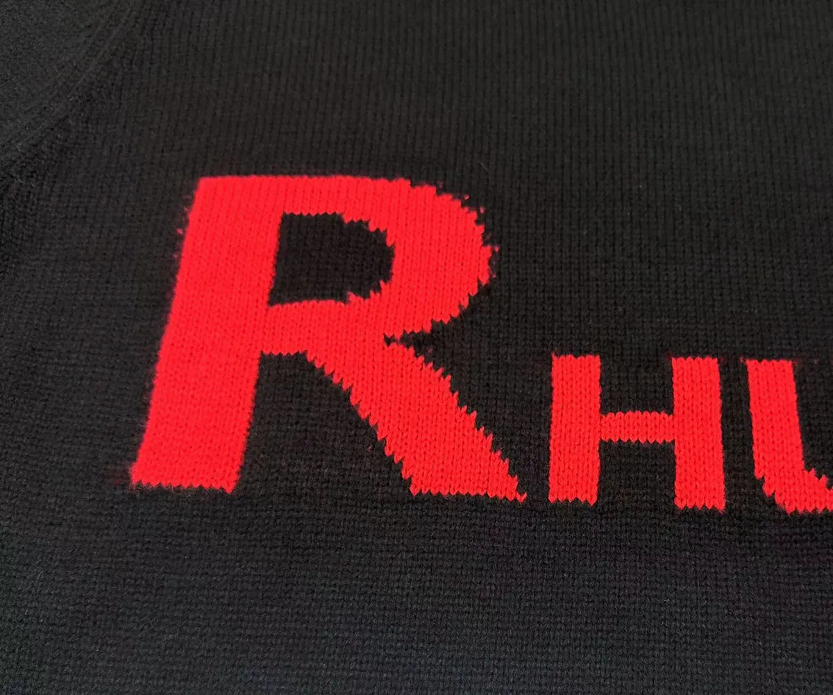 P240 Rhude new classic lettered loose sweater Color: Black White Size: M L XL XXL