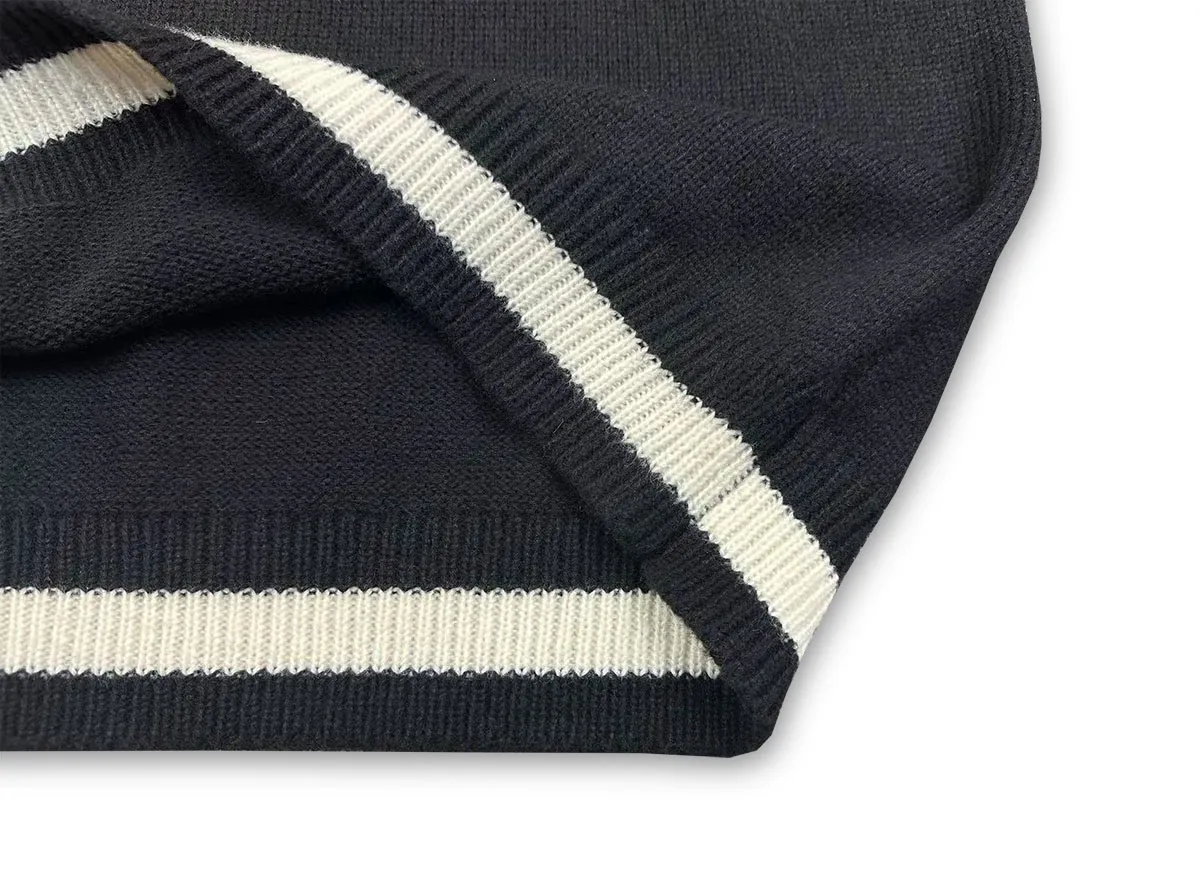 P240 Rhude new classic lettered loose sweater Color: Black White Size: M L XL XXL