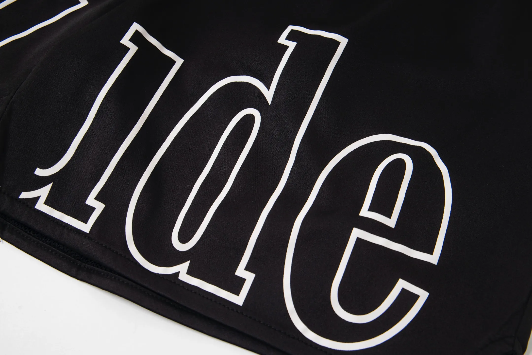 808#P160 Rhude American trendy brand quick-drying beach pants with elastic waist heavy-duty zipper shorts letter print trendy inner mesh men's loose sports pants Color: Black Gray Green Blue Fabric: 150g nylon 100% polyester Size: S M L XL