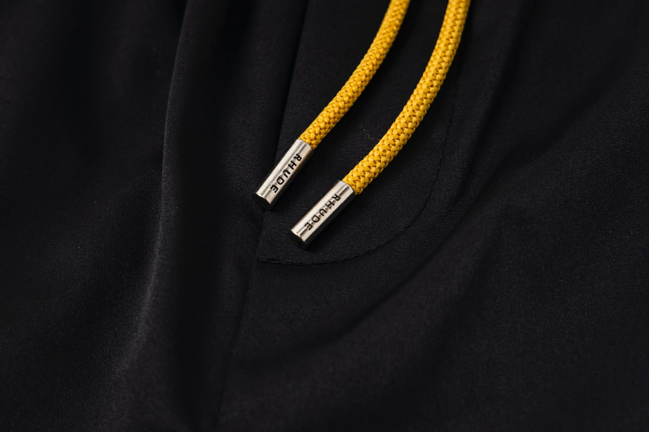 808#P160 Rhude American trendy brand quick-drying beach pants with elastic waist heavy-duty zipper shorts letter print trendy inner mesh men's loose sports pants Color: Black Gray Green Blue Fabric: 150g nylon 100% polyester Size: S M L XL