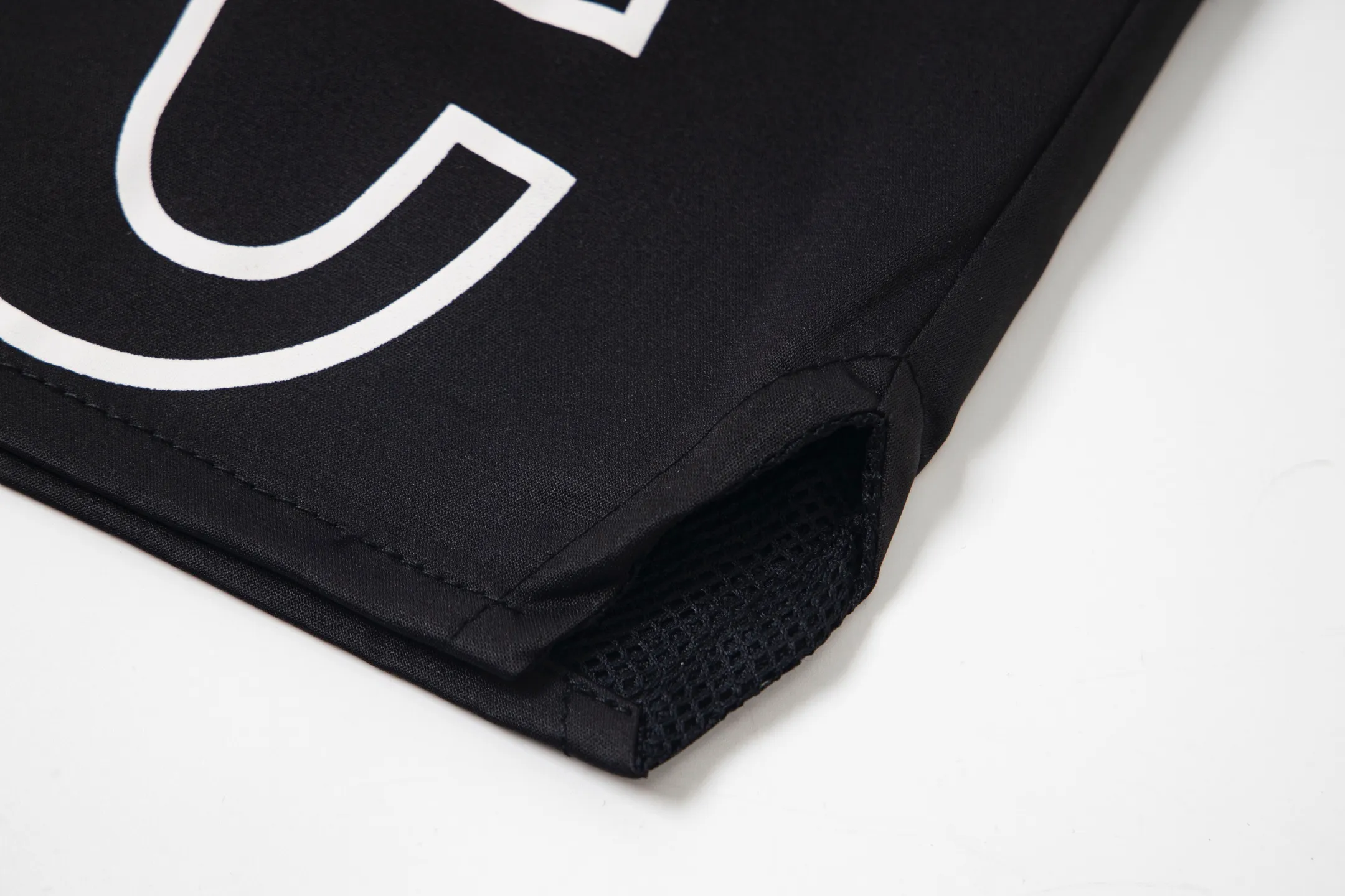808#P160 Rhude American trendy brand quick-drying beach pants with elastic waist heavy-duty zipper shorts letter print trendy inner mesh men's loose sports pants Color: Black Gray Green Blue Fabric: 150g nylon 100% polyester Size: S M L XL