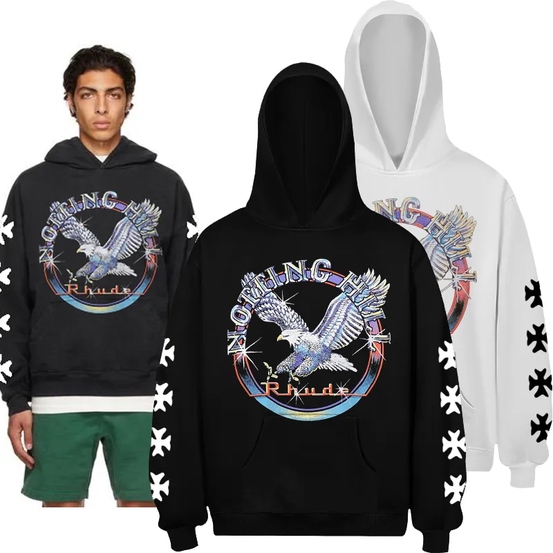 P160 No. 833 Rhude Eagle Hoodie Terry sweatshirt | Another photo shoot by Butler