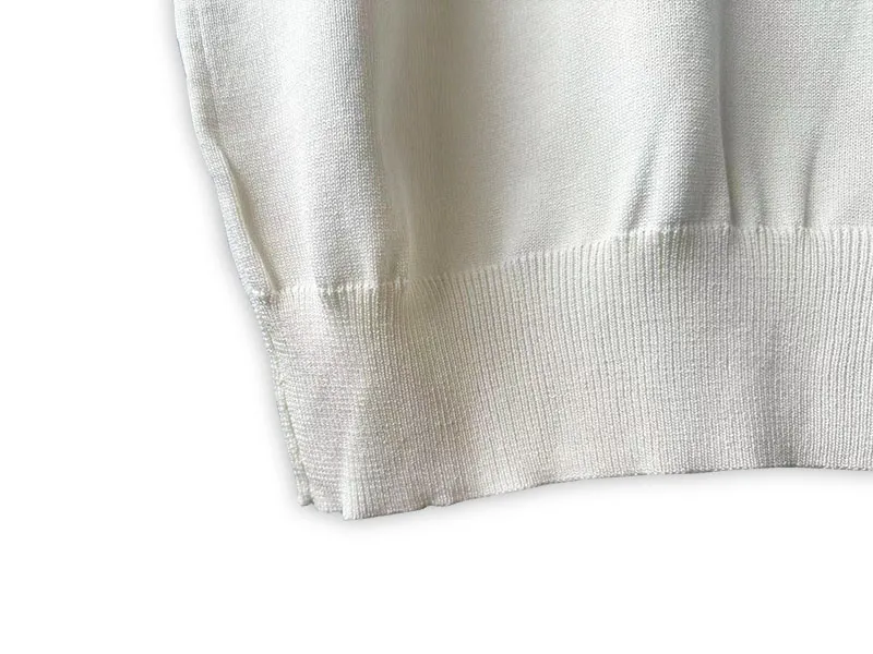 P190 Rhude 24 spring and summer new classic round neck letter embroidered knitted short sleeves Color: White Black Size: M L XL XXL