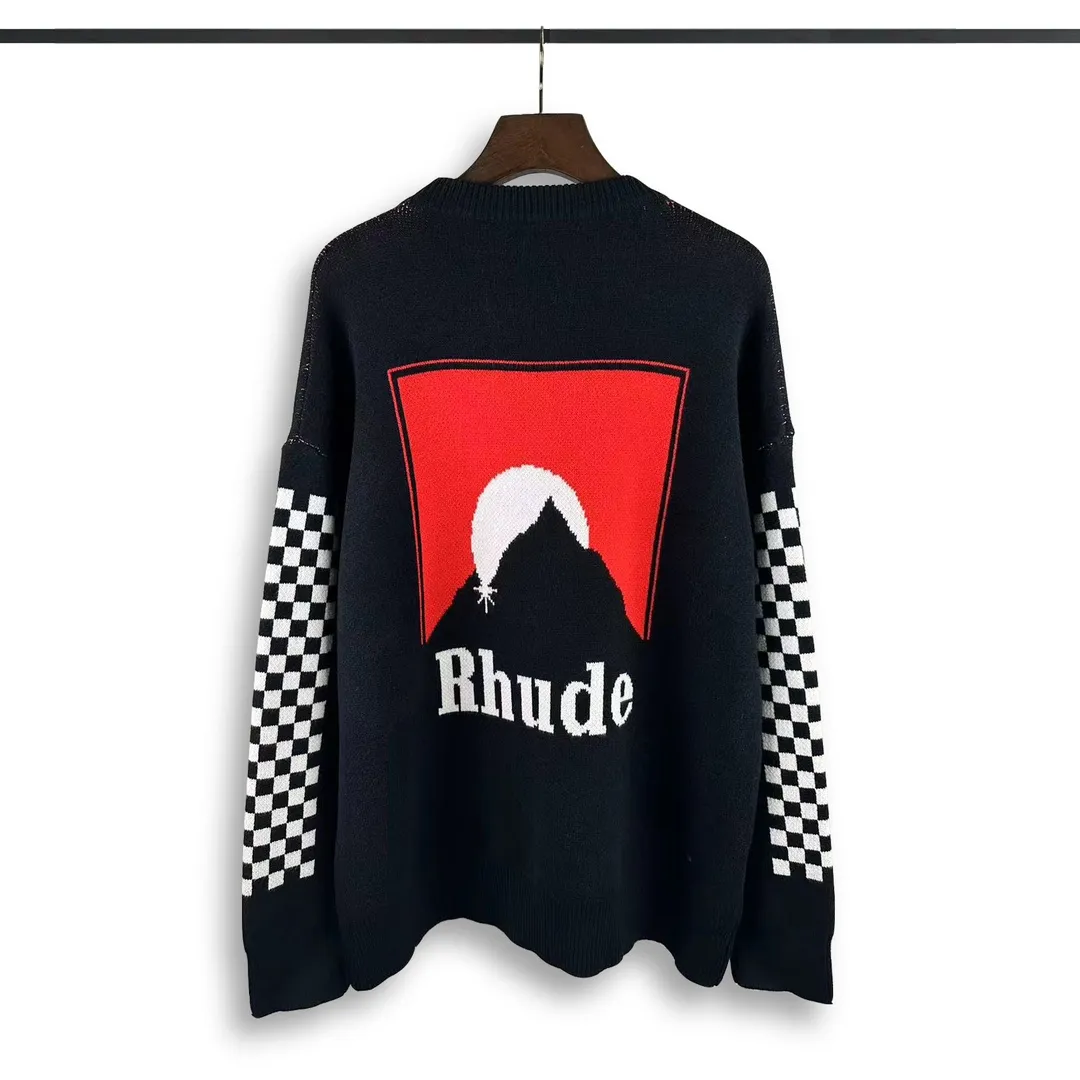 P240 Rhude 23rd new model🌄jacquard loose sweater Size: M L XL XXL
