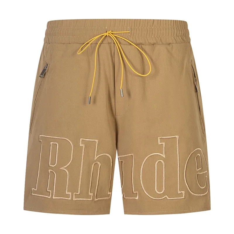 Style No. H22# Rhude embroidered letter casual shorts Color: Black Khaki Blue Size: M L XL P190