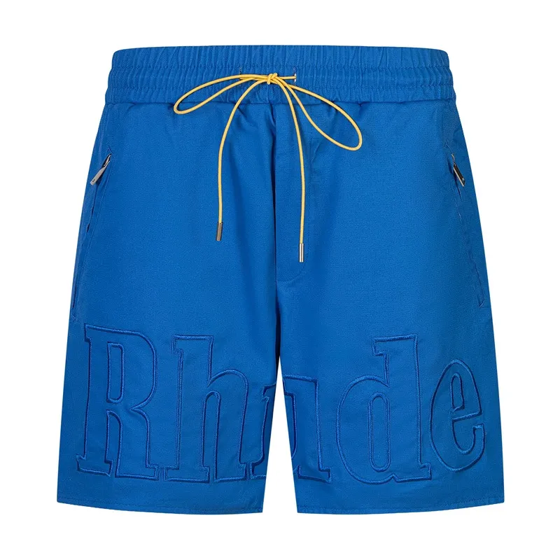 Style No. H22# Rhude embroidered letter casual shorts Color: Black Khaki Blue Size: M L XL P190