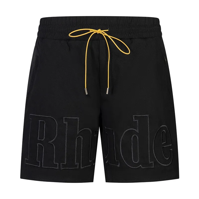 Style No. H22# Rhude embroidered letter casual shorts Color: Black Khaki Blue Size: M L XL P190