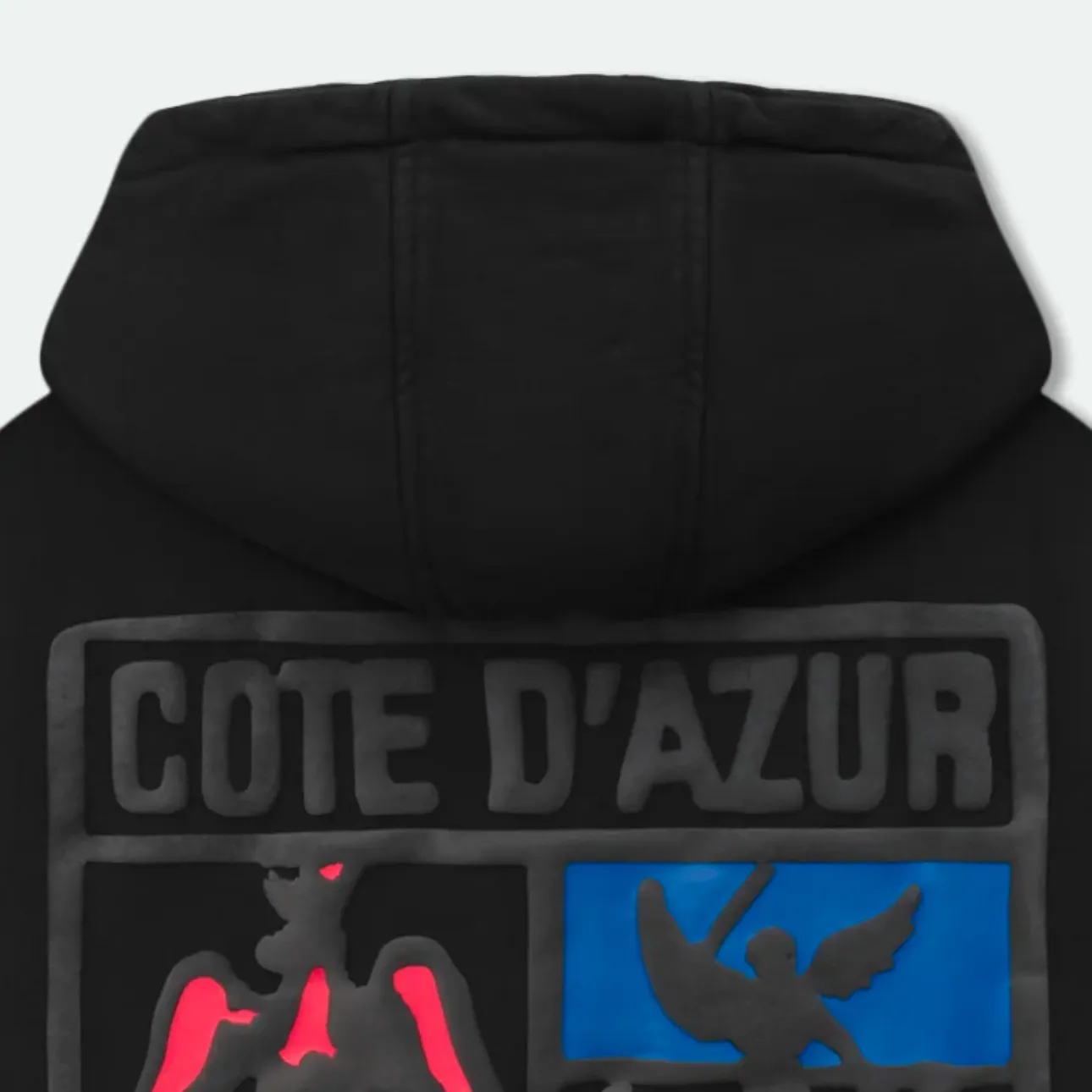 Style No.: 8887 P246 RHUDE New American high street men's and women's street fashion loose hooded sweatshirt. Foam printing technology + using pure cotton terry brushed technology fabric 450 grams. Heavy upper body three-dimensional fluffy size: (S-M-L-XL) Color: black