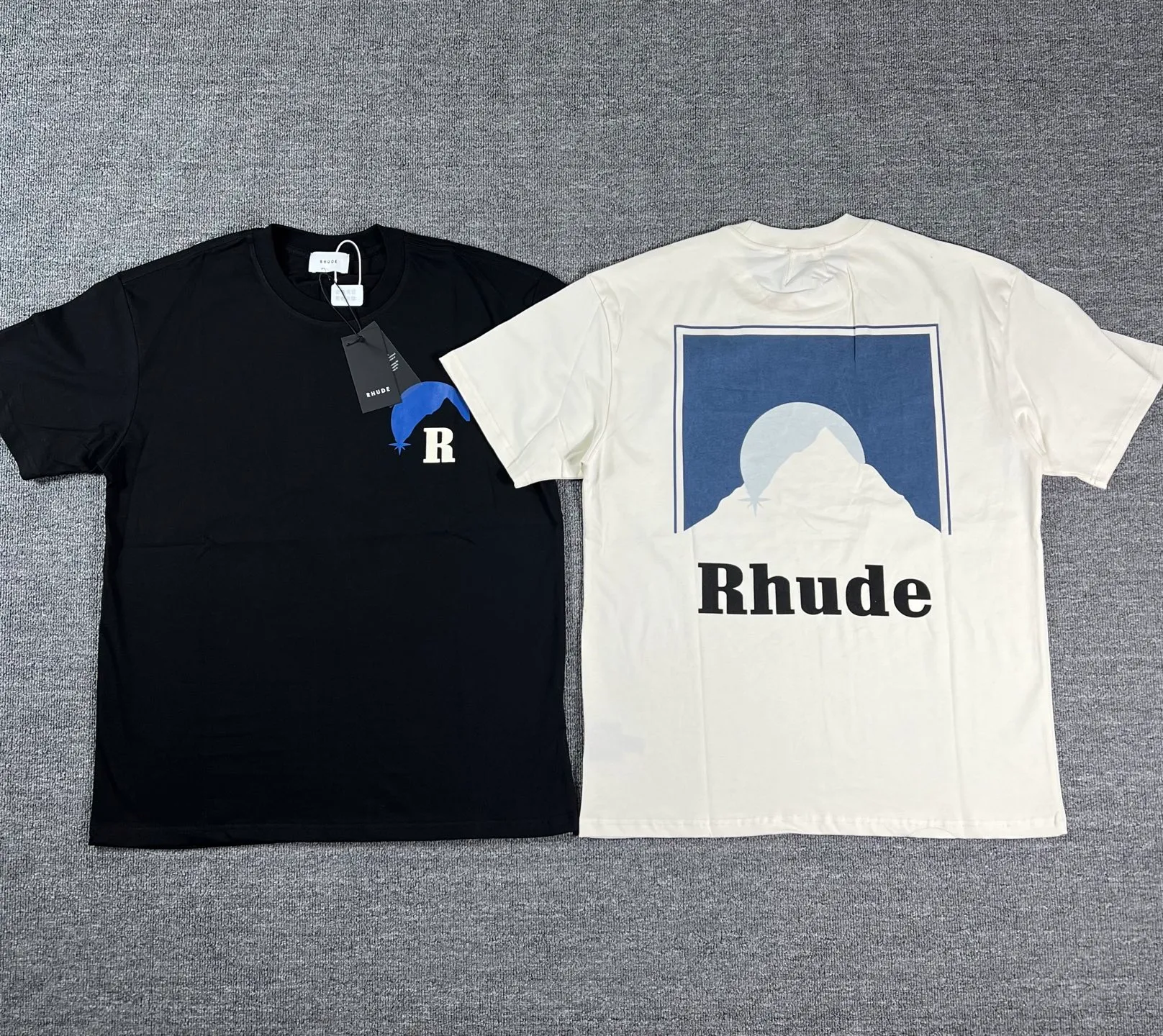 No. 810 #P122 #美ChaoRhude Graphic-print Logo environmentally friendly water glue printing High-quality double yarn pure cotton short-sleeved T-shirt Size: S M L XL