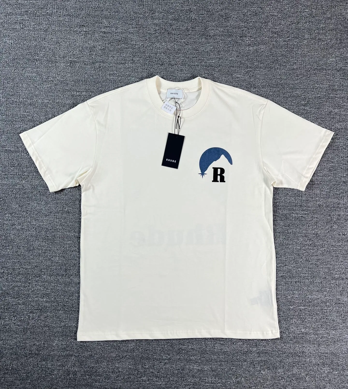 No. 810 #P122 #美ChaoRhude Graphic-print Logo environmentally friendly water glue printing High-quality double yarn pure cotton short-sleeved T-shirt Size: S M L XL