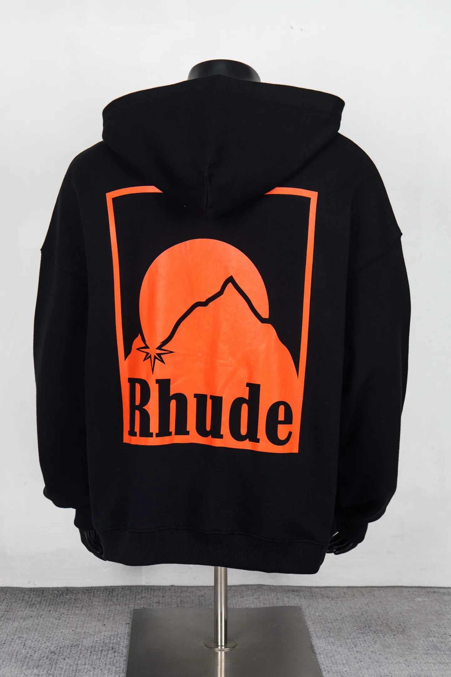Style No. H29# Rhude sunset printed terry 360 carat zipper hooded sweatshirt Color: Black Size: SMLXL P250