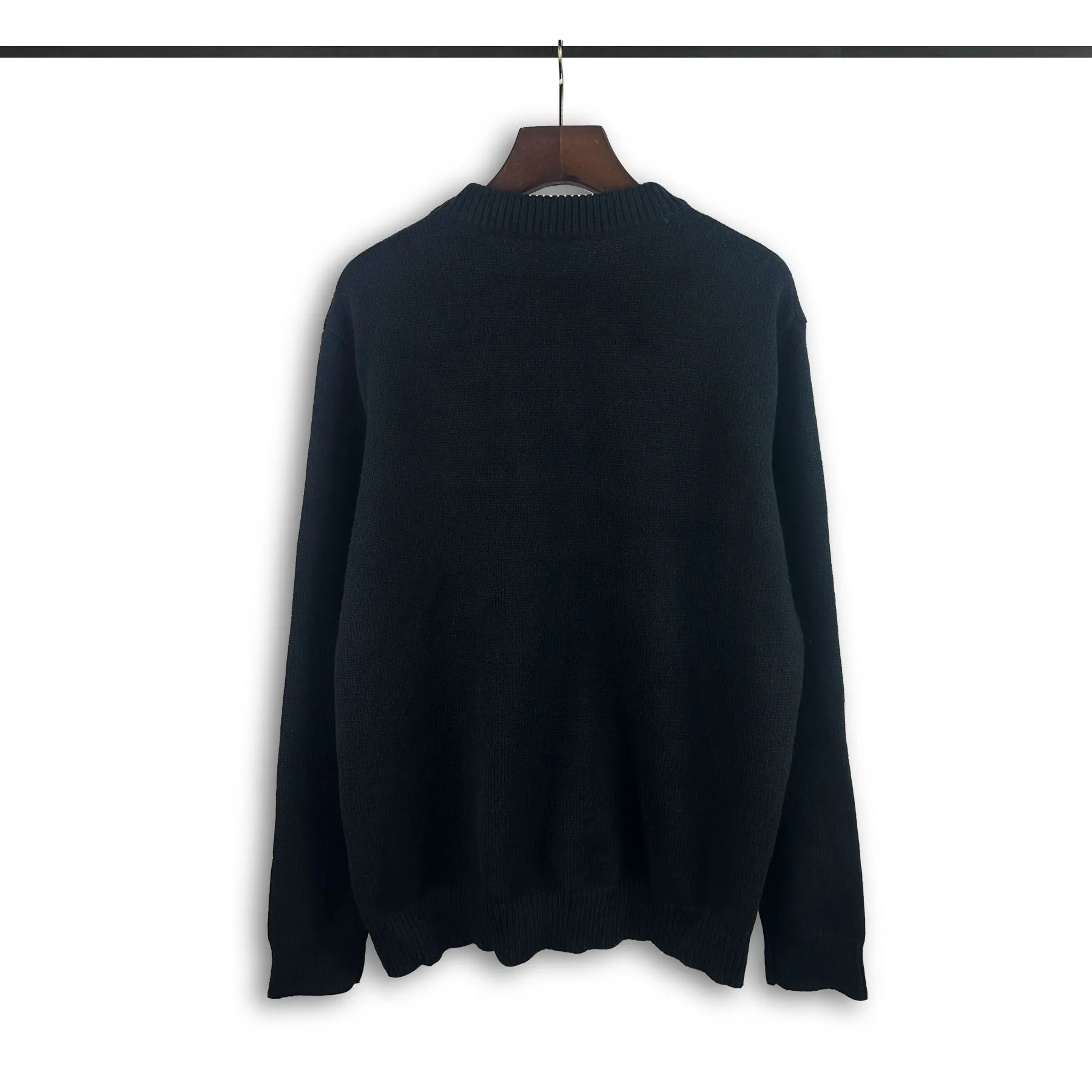 P240 Rhude new jacquard letter crew neck sweater Color: black white Size: M L XL XXL