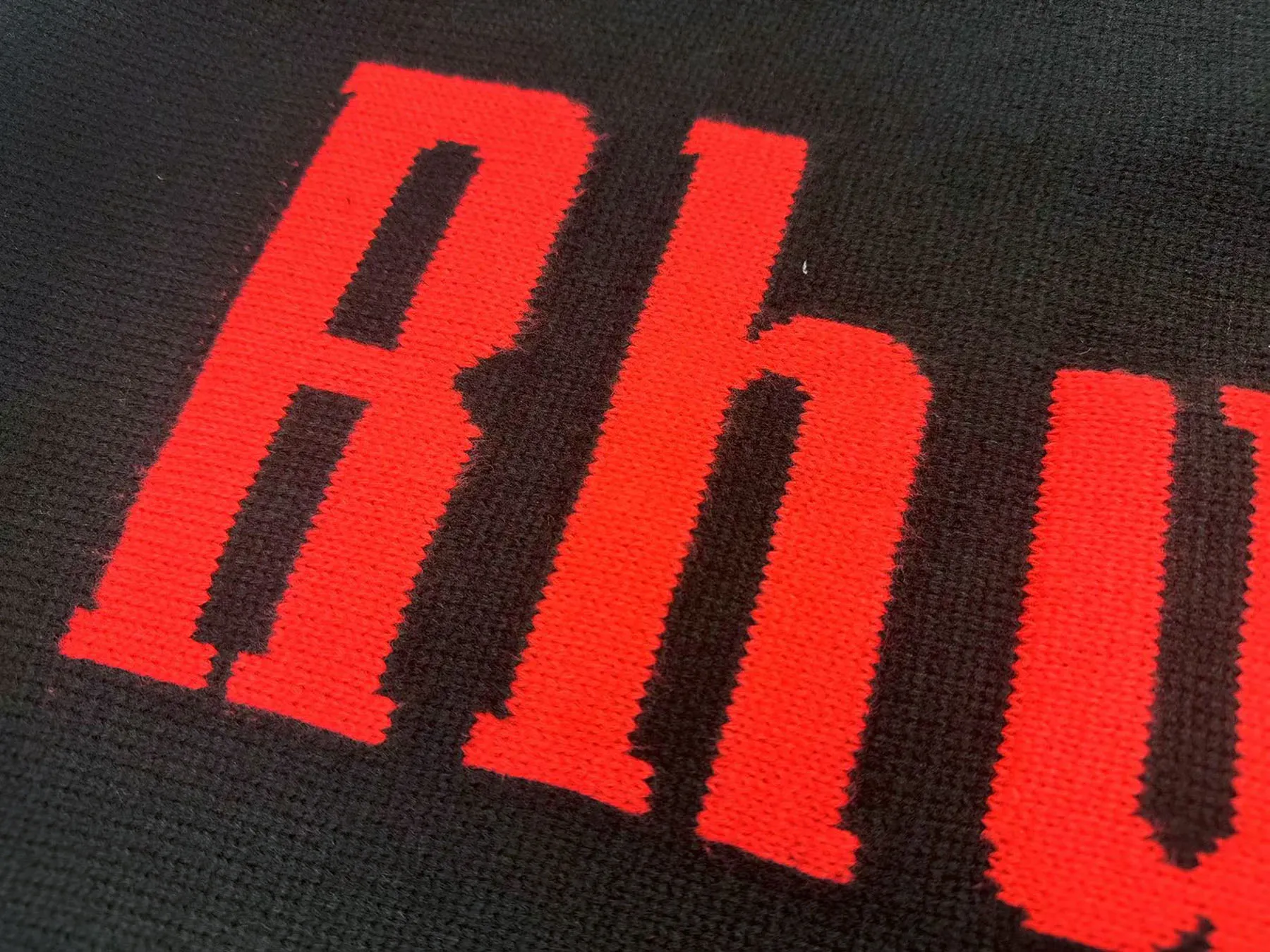 P240 Rhude new jacquard letter crew neck sweater Color: black white Size: M L XL XXL