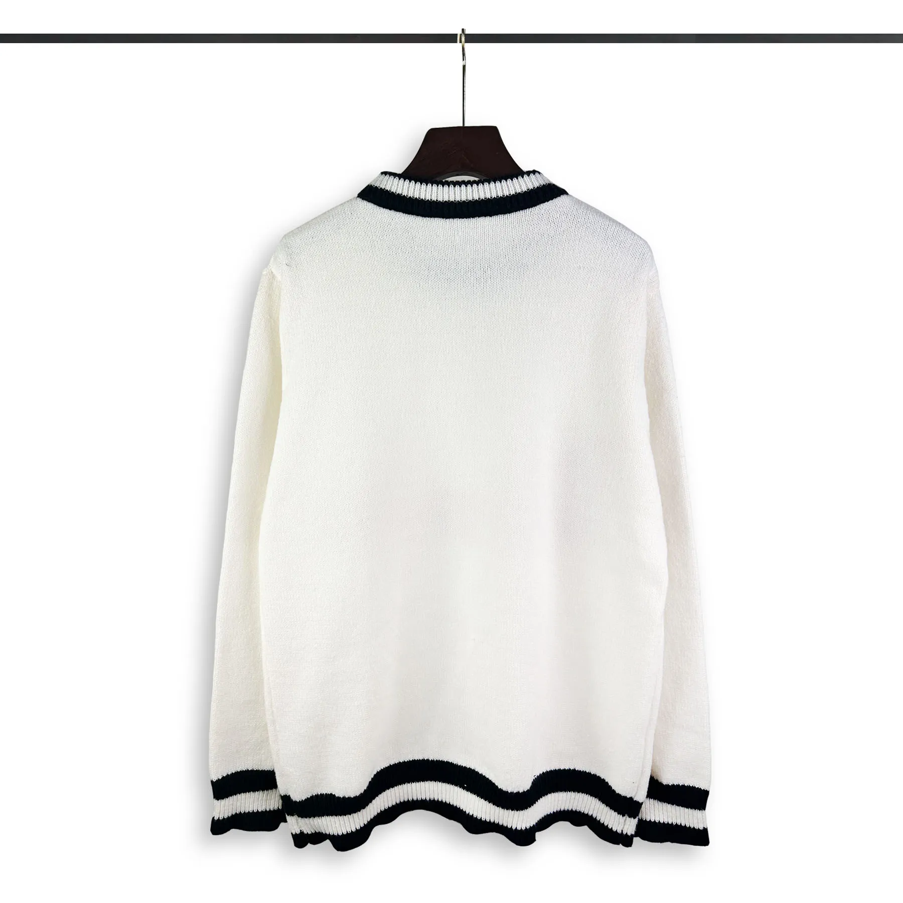 P240 Rhude new classic lettered loose sweater Color: Black White Size: M L XL XXL