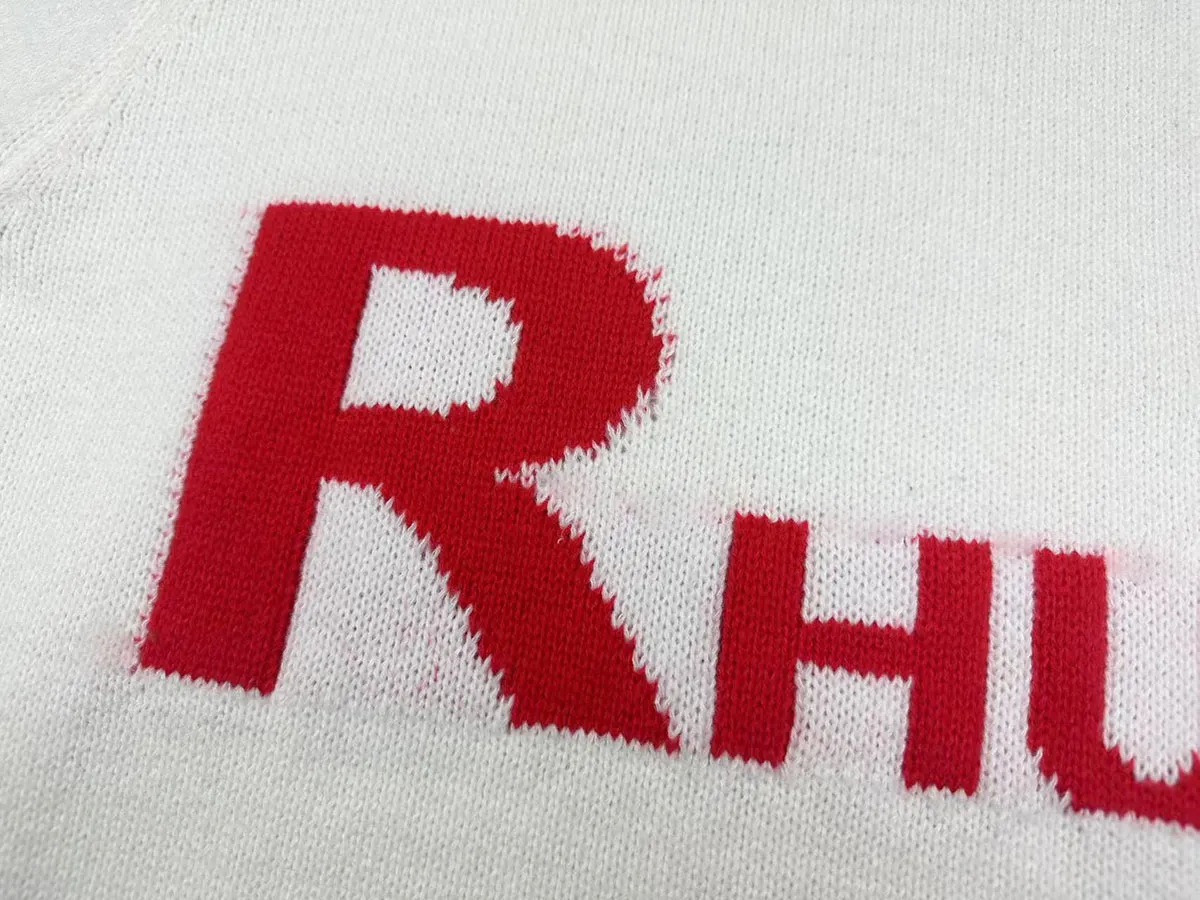 P240 Rhude new classic lettered loose sweater Color: Black White Size: M L XL XXL
