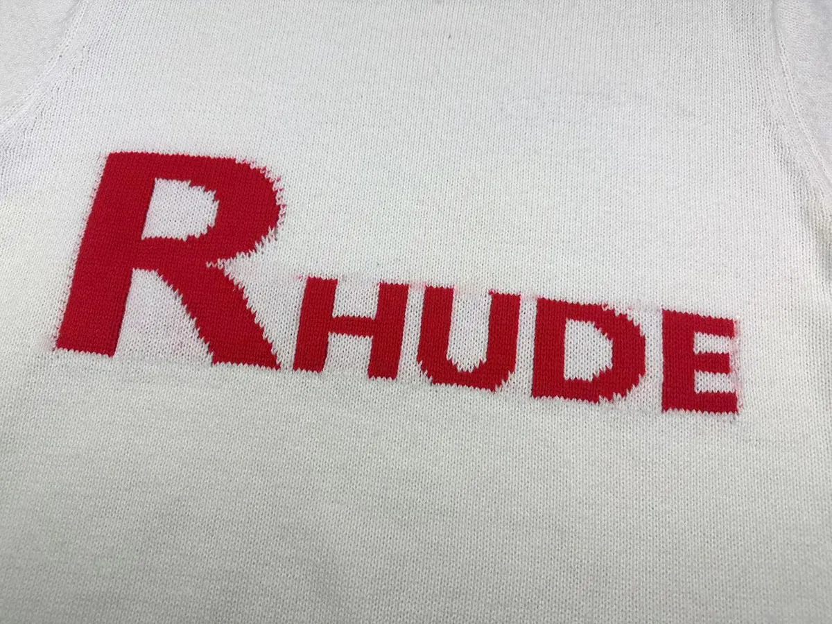P240 Rhude new classic lettered loose sweater Color: Black White Size: M L XL XXL