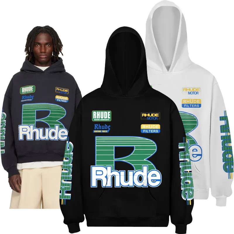 P160 No. 835 Rhude Roadway Racing Hoodie terry sweatshirt | Another photo shoot butler