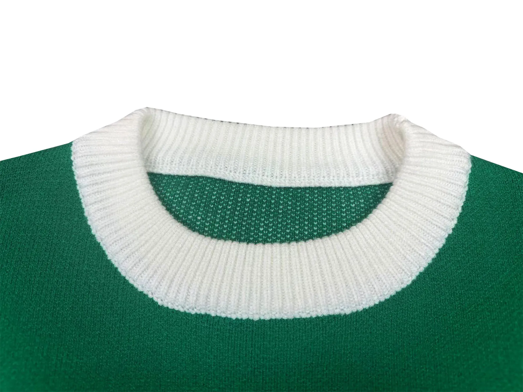 P250 Rhude new contrasting jacquard letter crew neck sweater Color: black and white green Size: M L XL XXL