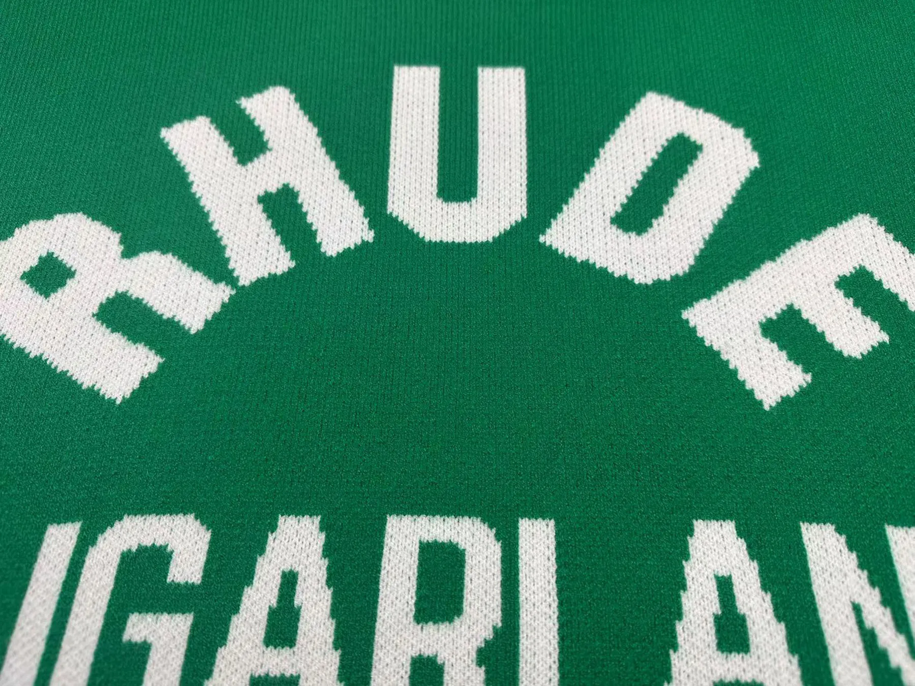 P250 Rhude new contrasting jacquard letter crew neck sweater Color: black and white green Size: M L XL XXL