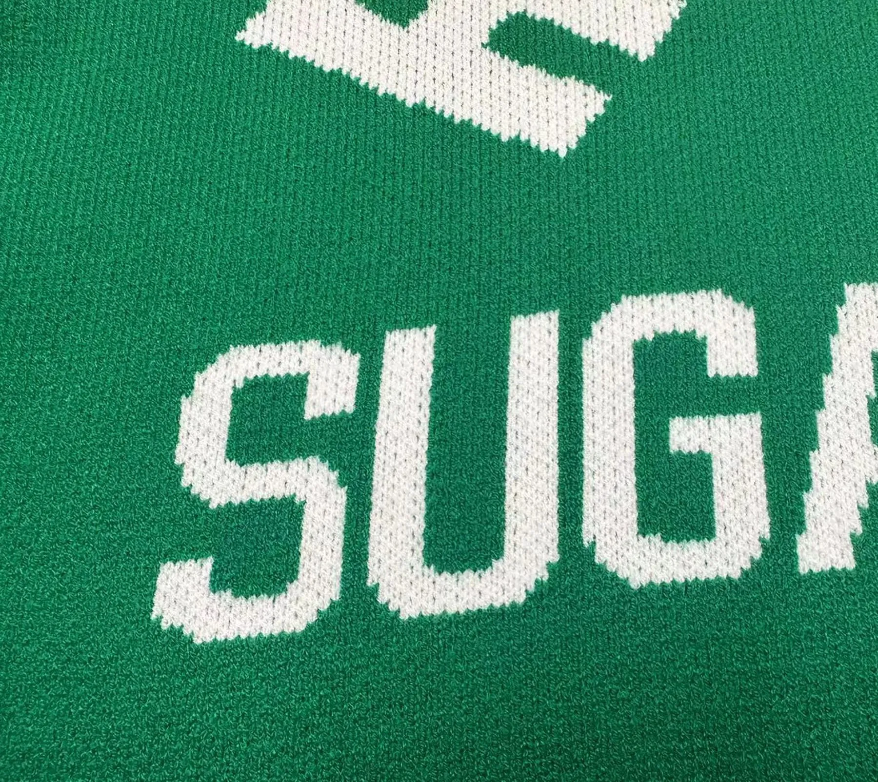 P250 Rhude new contrasting jacquard letter crew neck sweater Color: black and white green Size: M L XL XXL