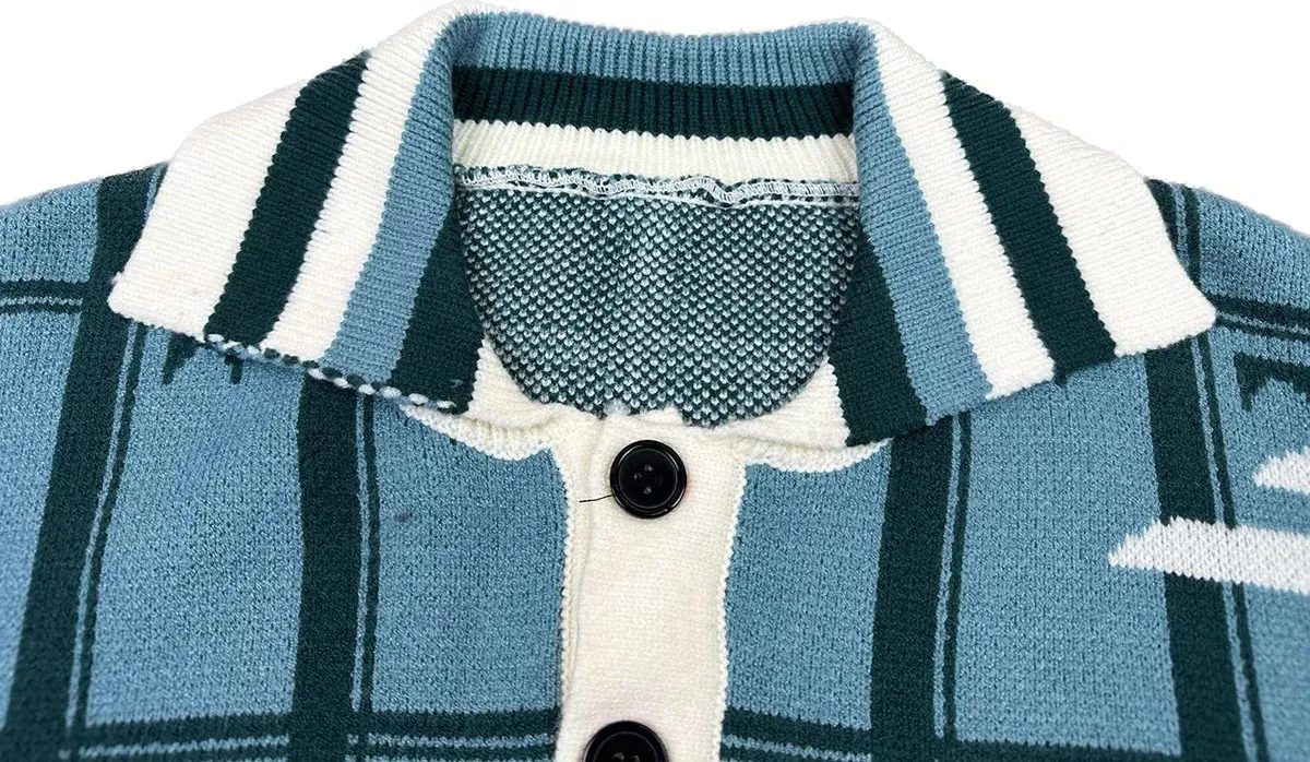 P300 Rhude new polo collar letter jacquard sweater Size: M L XL XXL