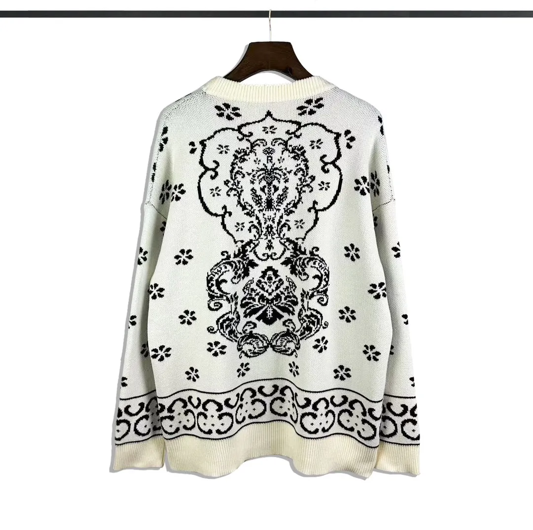 P260 Rhude 23 new small floral all-over jacquard loose sweater Size: M L XL XXL
