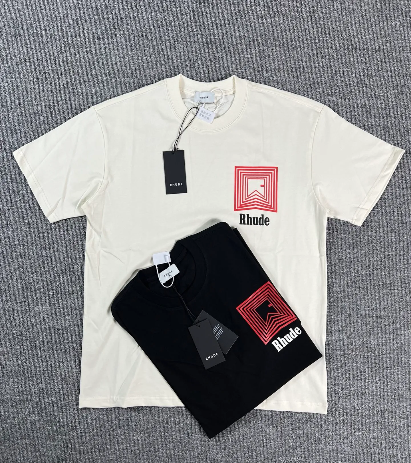 No. 803 #P122 #美ChaoRhude Graphic-print Logo environmentally friendly water glue printing High-quality double yarn pure cotton short-sleeved T-shirt Size: S M L XL