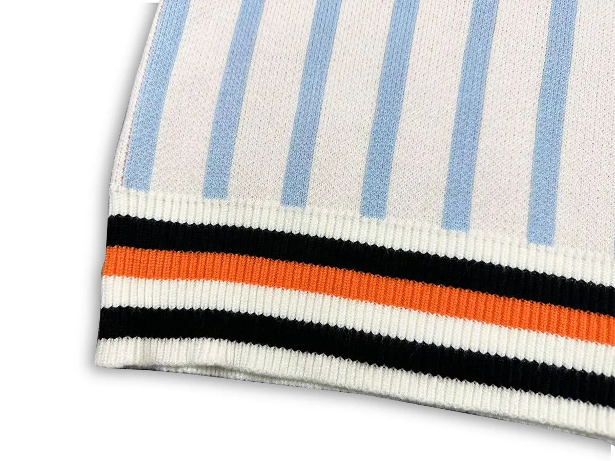 P300 Rhude new polo collar stitched letter jacquard sweater Size: M L XL XXL