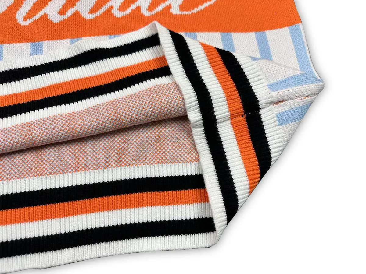 P300 Rhude new polo collar stitched letter jacquard sweater Size: M L XL XXL