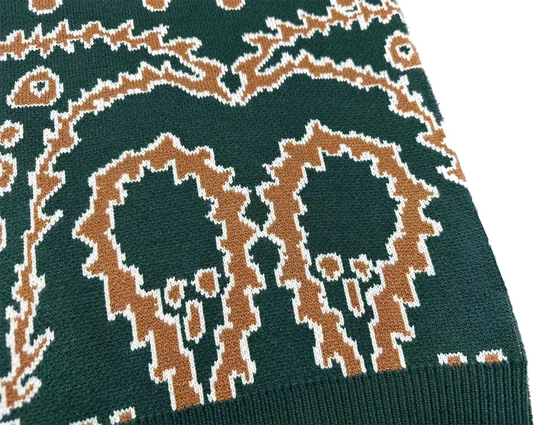 P260 Rhude 23 new trendy and versatile wheat ear 🍃 jacquard loose sweater Size: M L XL XXL