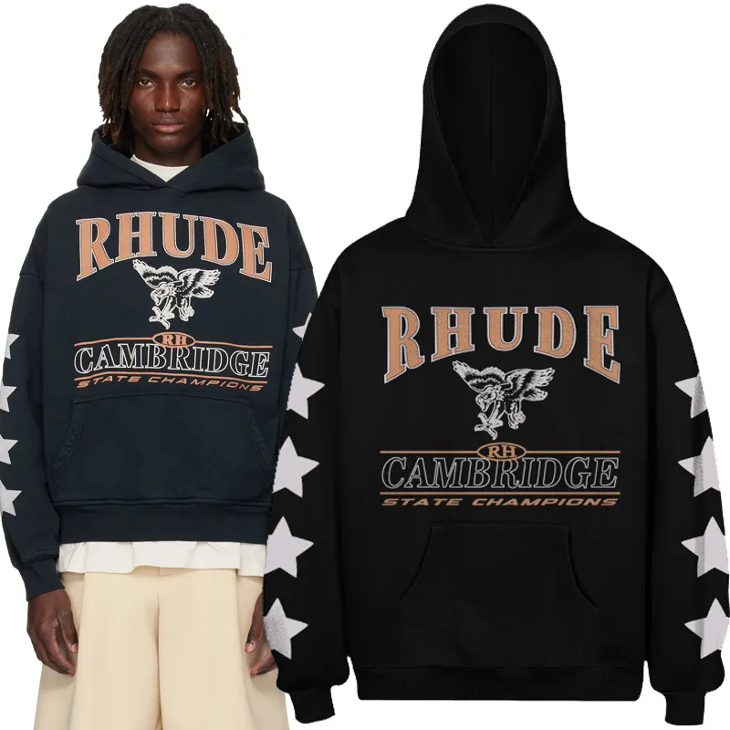 P160 No. 840 Rhude Cambridge State Champions Hoodie terry sweatshirt | Another photo shoot by Butler