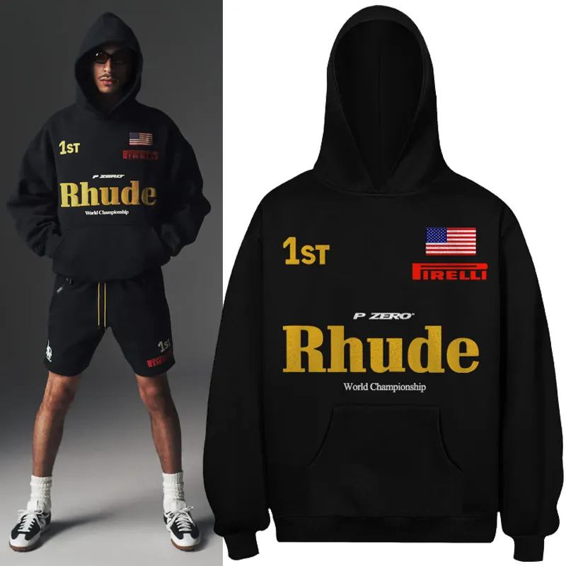 P160 No. 836 Rhude PIRELLI Hoodie Terry sweatshirt | Another photo shoot by Butler