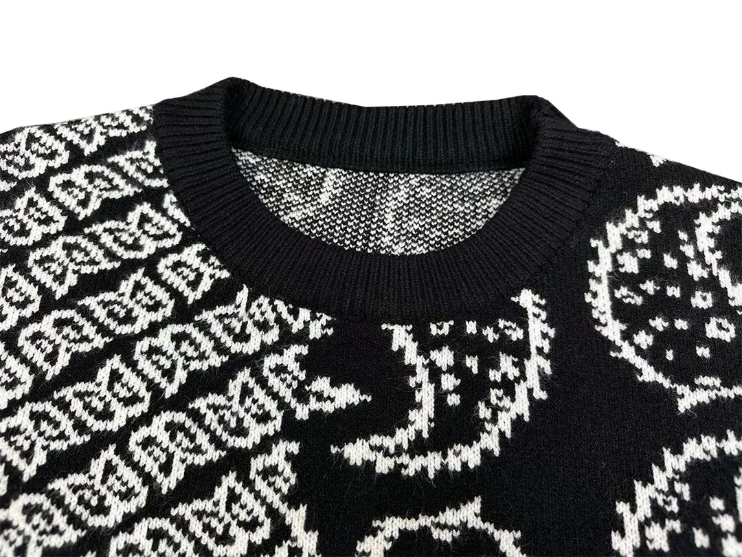 P270 Rhude new cashew small floral jacquard loose sweater Size: M L XL XXL