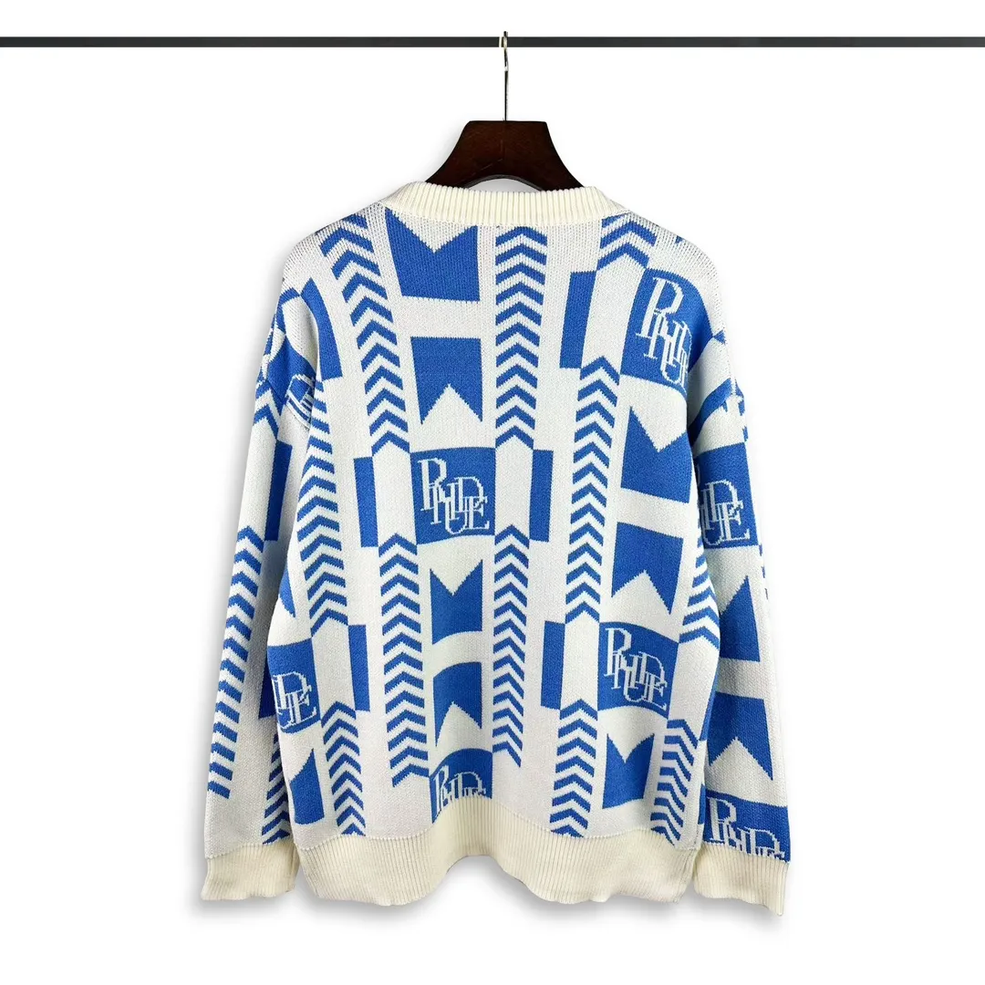 P240 Rhude 23 new speed limiter jacquard sweater with logo Size: M L XL XXL