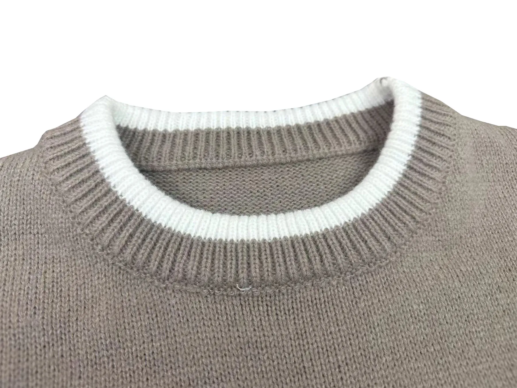 P240 Rhude new racing track jacquard crew neck sweater Color: Khaki White Size: M L XL XXL