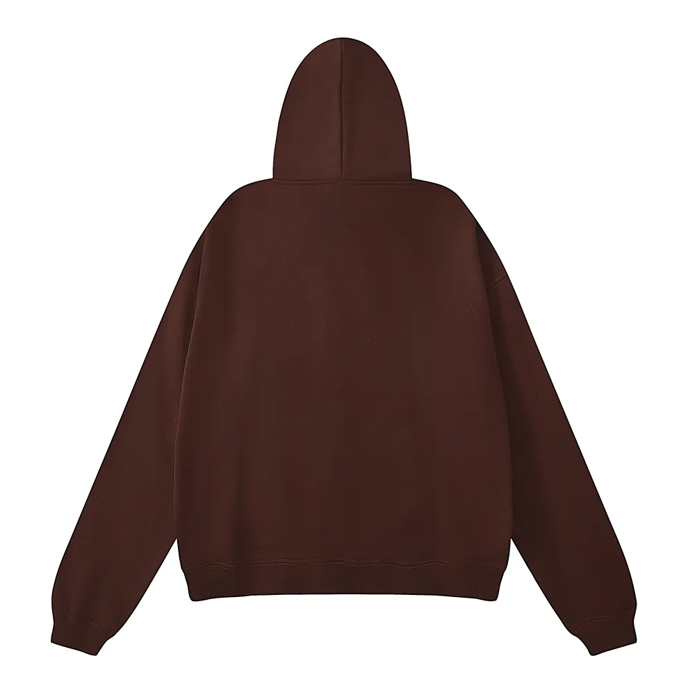 Sweatshirt 8203, batch 220, Young Thug Sp10der 55555 foam print Jordan Clarksons same style upper weight pure cotton terry loose hoodie sweatshirt for men and women Color: dark coffee; Size: S M L XL