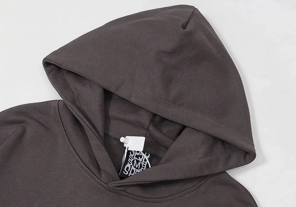 No. 8209, batch 220, Young Thug Sp10der 555555 spider web green foam printed high weight pure cotton loose casual hoodie sweatshirt Color: dark gray; Size: S M L XL
