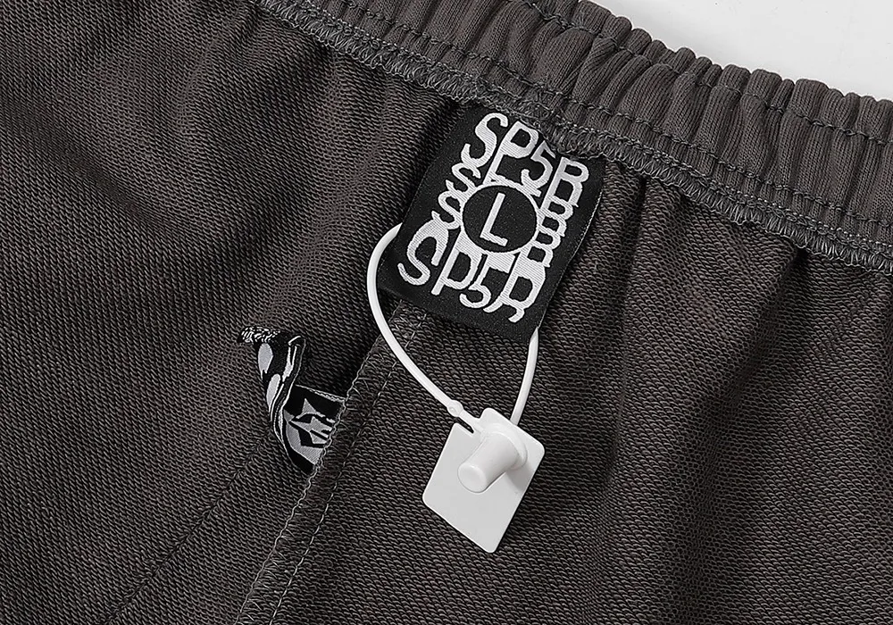 No. 8309, batch 220, Young Thug Sp10der 555555 spider web green foam printed high weight pure cotton loose casual sweatpants casual pants Color: dark gray; Size: S M L XL