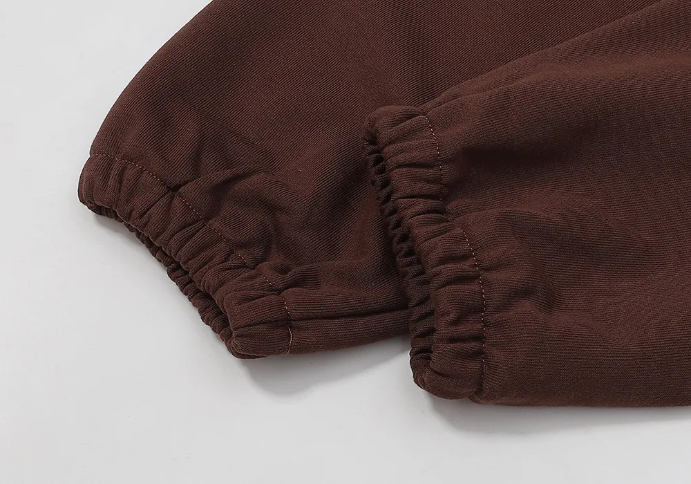 No. 8303, batch 220, Young Thug Sp10der 55555 foam print Jordan Clarksons same style upper high weight pure cotton terry loose pure cotton sweatpants with leggings Color: dark coffee; Size: S M L XL